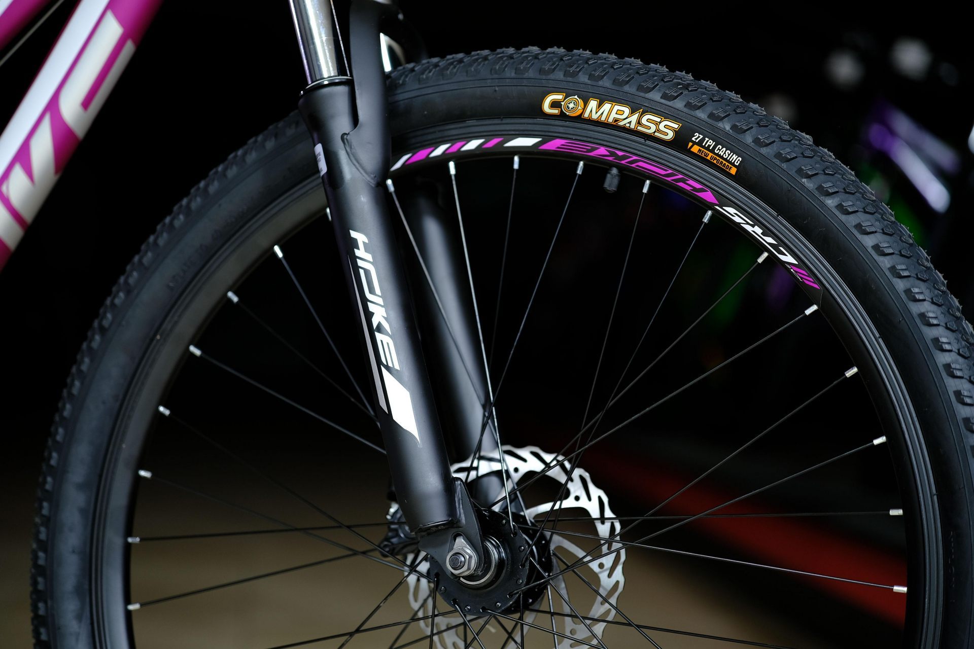 Обод 27.5 двойной, втулки стальные на промподштпниках HOKE Jade 100 MD матовый фиолетовый-белый 17