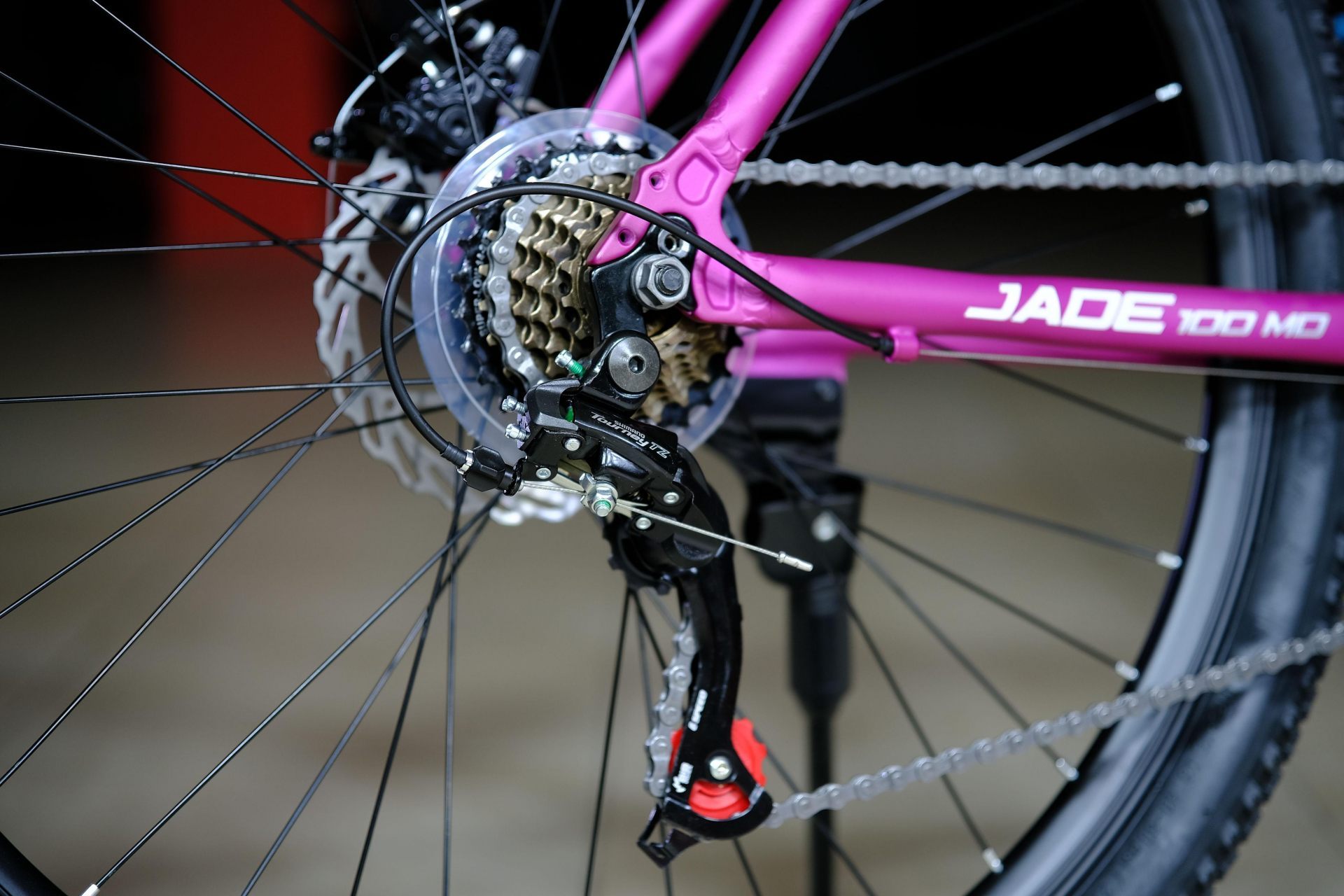 Задний переключатель Shimano Tourney TZ-500 HOKE Jade 100 MD матовый фиолетовый-белый 17