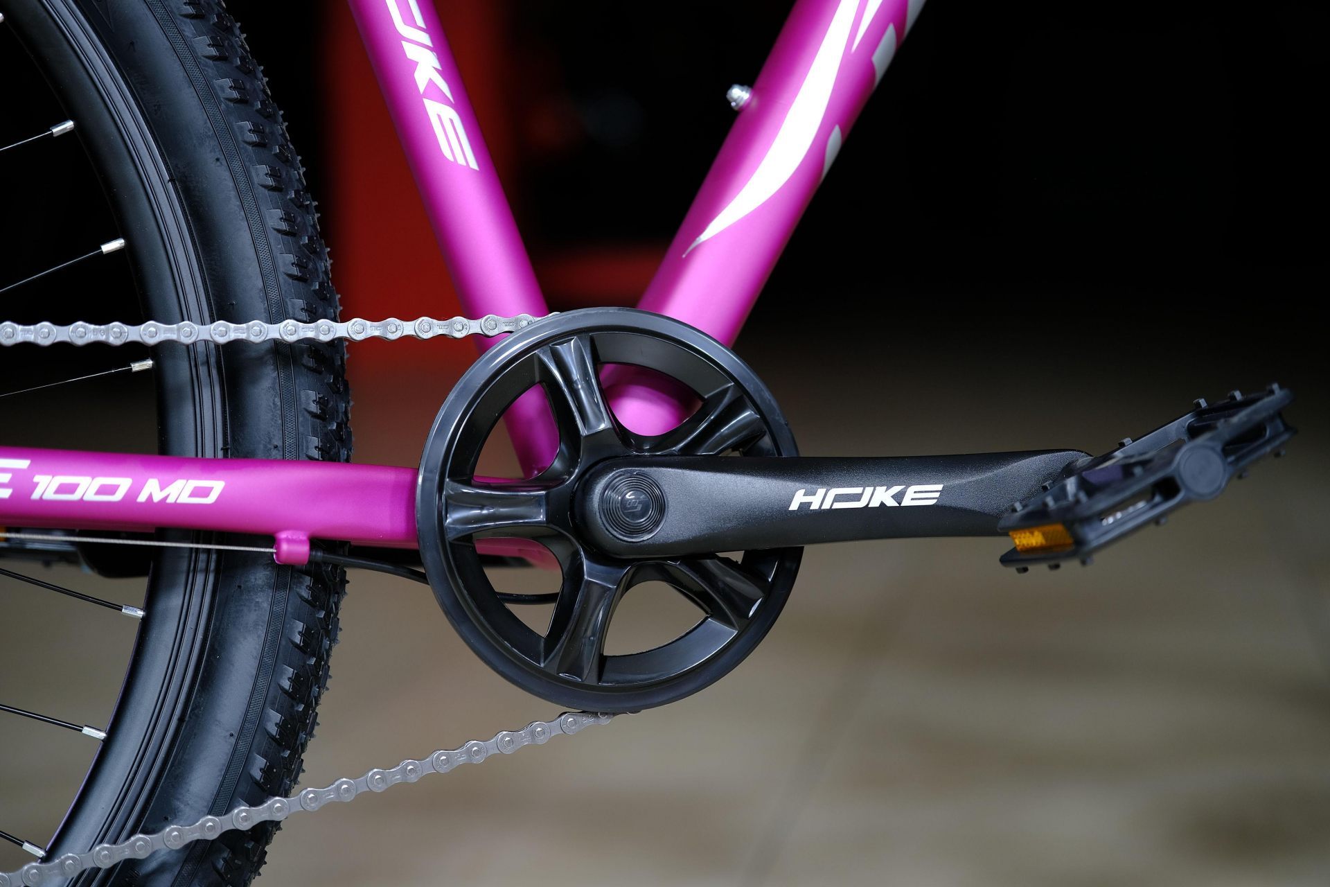 Система (шатун) алюминий 36T под квадрат HOKE Jade 100 MD матовый фиолетовый-белый 17