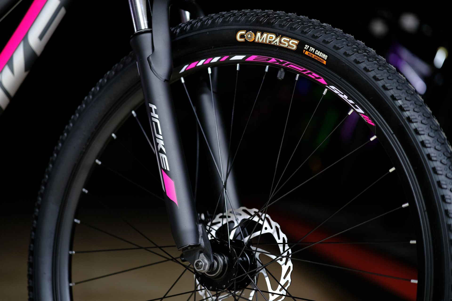 Обод 27.5 двойной, втулки стальные на промподштпниках HOKE Jade 100 MD матовый серый-розовый 15