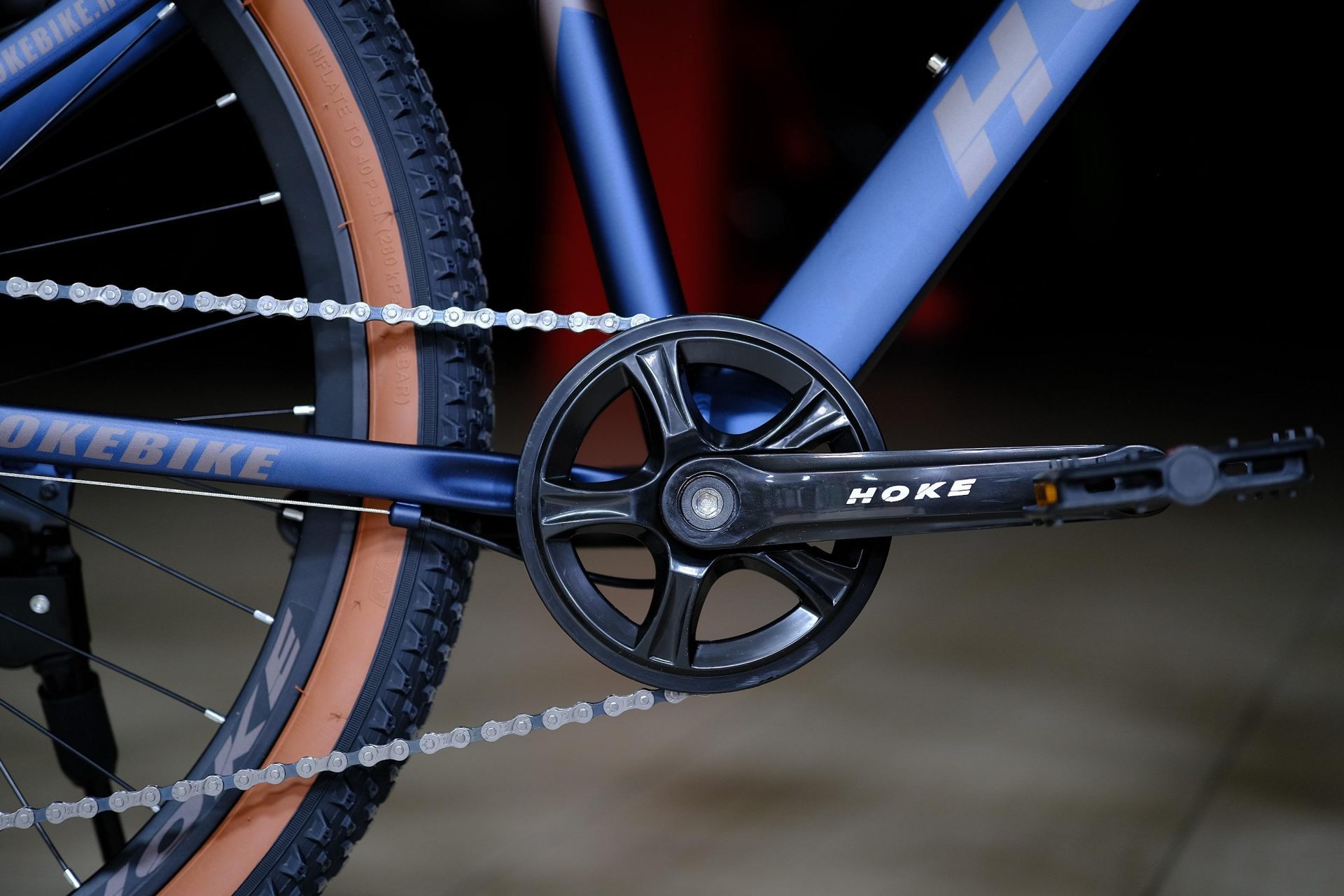 Система (шатун) сталь 36T HOKE ONE WAY 26 матовый синий-коричневый