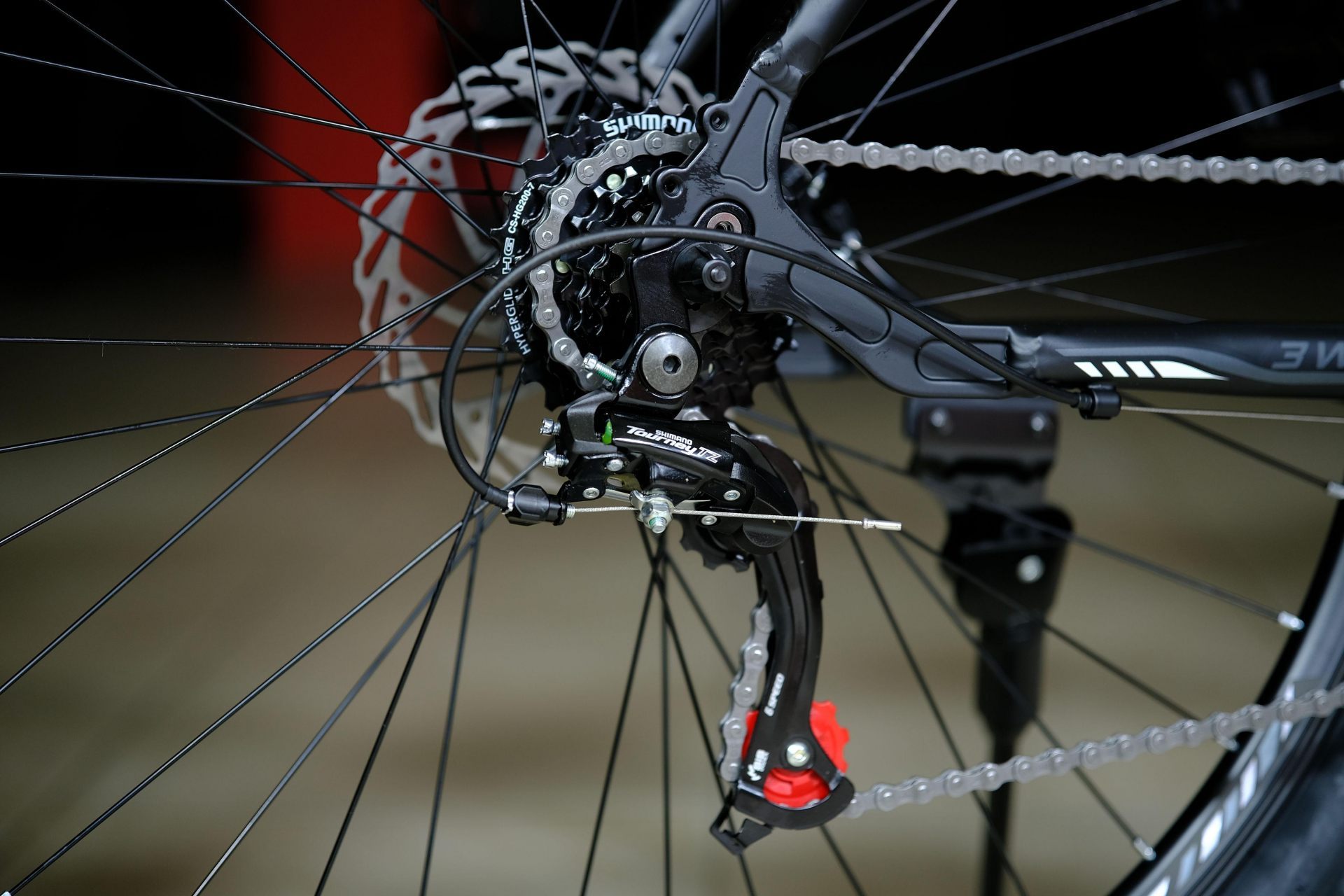 Задний переключатель Shimano Tourney TZ-500  HOKE 3 Way 29 MD матовый чёрный-белый 21